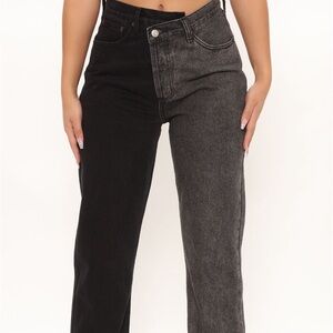 Black jeans, two toned and drop buttons